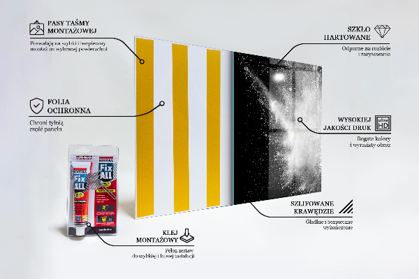 Sklenený obklad do kuchyne Prášková explózia abstrakcia