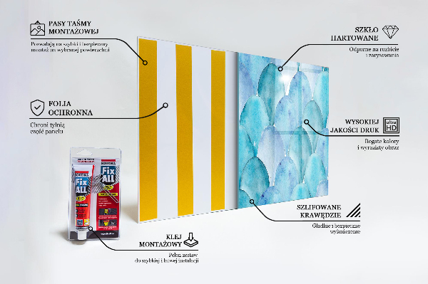 Sklenený obklad do kuchyne Akvarelové váhy modrý vzor