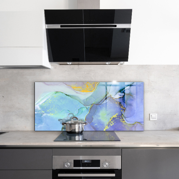 Sklenený obklad do kuchyne Modrá energetická abstrakcia