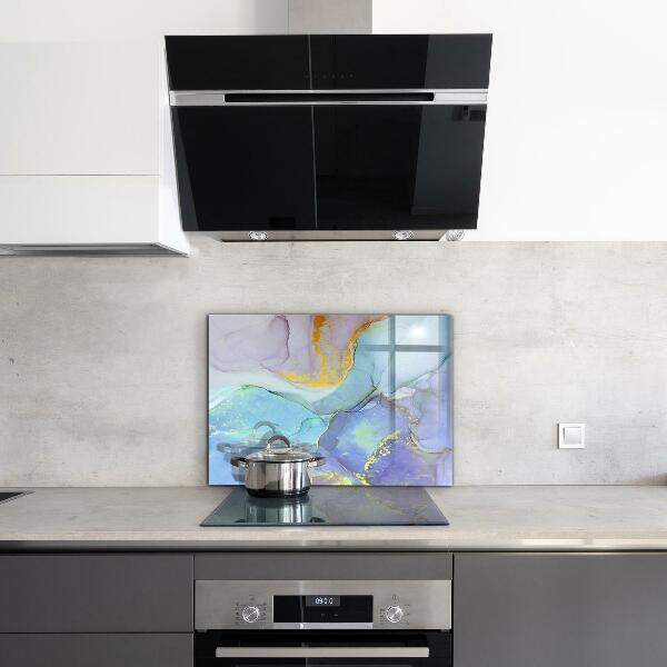 Sklenený obklad do kuchyne Modrá energetická abstrakcia
