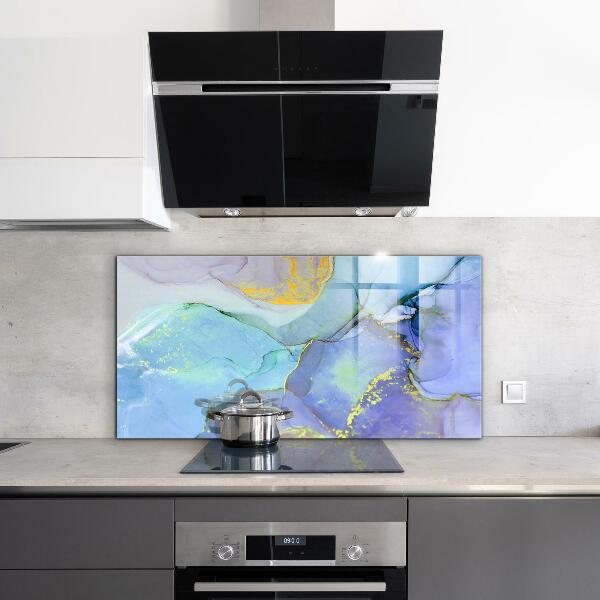 Sklenený obklad do kuchyne Modrá energetická abstrakcia