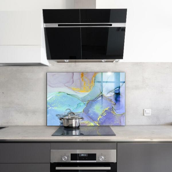 Sklenený obklad do kuchyne Modrá energetická abstrakcia