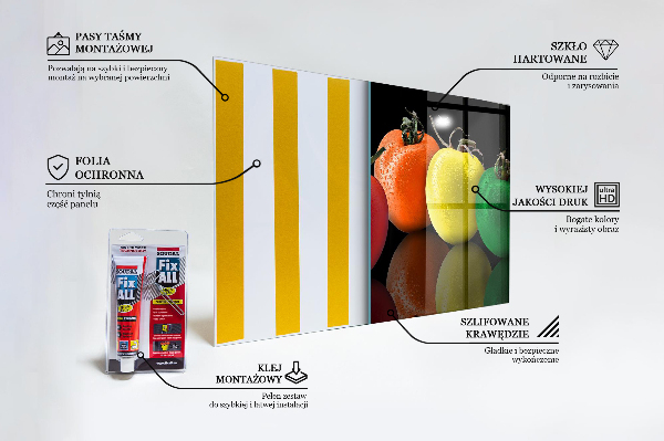 Sklenený obklad do kuchyne Farebné šťavnaté paradajky