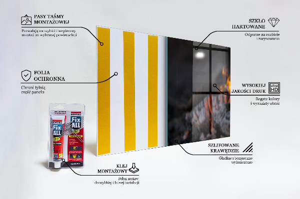 Nástenný panel  Horiaci oheň