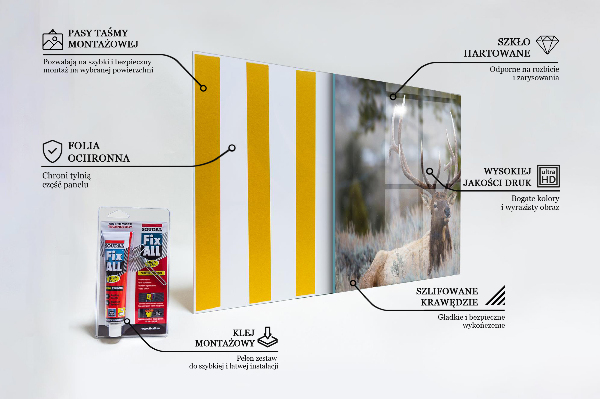 Sklenený obklad do kuchyne Deer wildlife