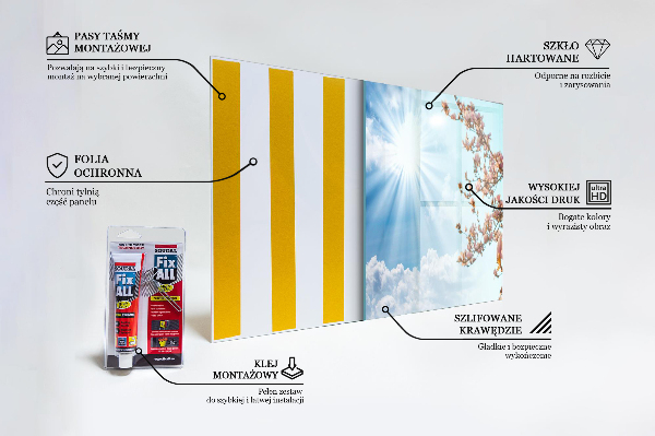 Sklenený obklad do kuchyne Kvitnúca magnólia