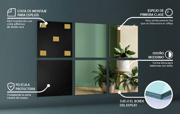 Zrkadlové kachličky 6 ks 20x20 cm