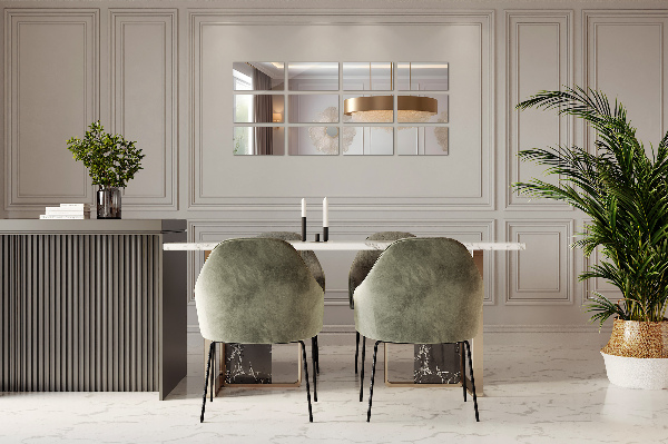 Súprava zrkadlových obkladačiek 6 ks 30x16 cm