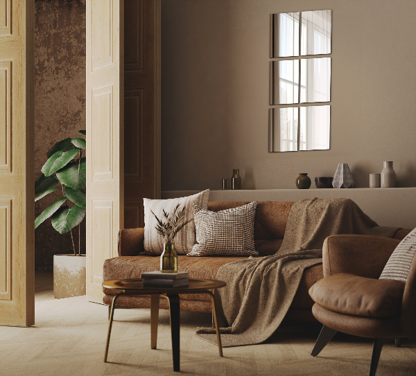 Samolepiace zrkadlové dlaždice 6 ks 30x20 cm