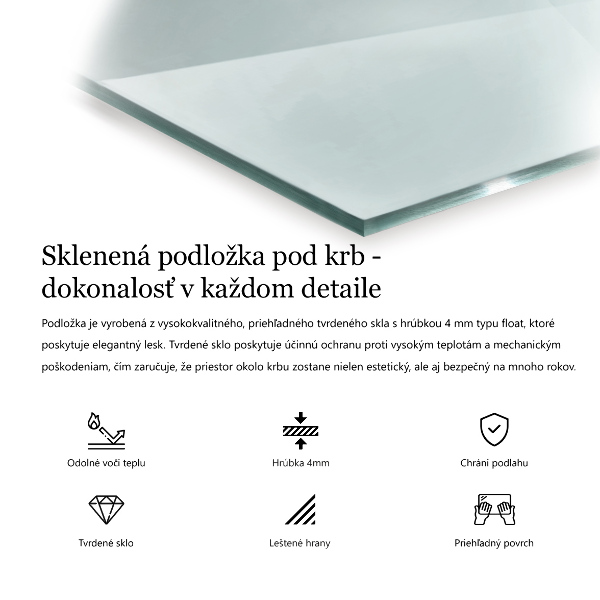 Nehorľavá podložka pred krb štvorcová 50x50 cm