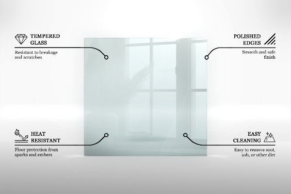 Nehorľavá podložka pred krb štvorcová 50x50 cm