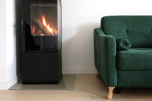 Sklenená podložka pod krb štvorcová 60x60 cm