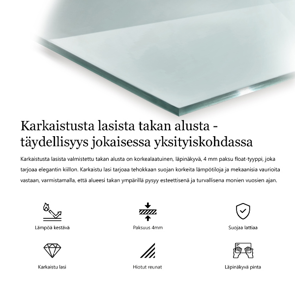 Sklenená podložka pod krb štvorcová 60x60 cm