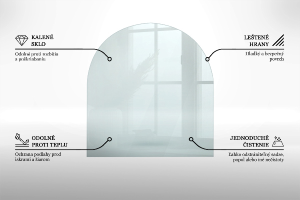 Podložka pod krbové kachle poloválcová 80x70 cm