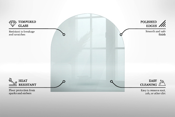 Podložka pod krbové kachle poloválcová 80x70 cm
