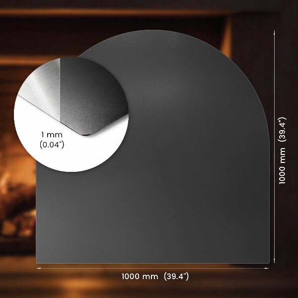 Podložka pod krbové kachle z čierneho plechu 100x100 cm