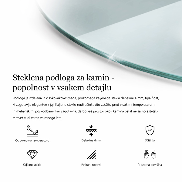 Podložka pod krbové kachle obdĺžniková fi100 cm