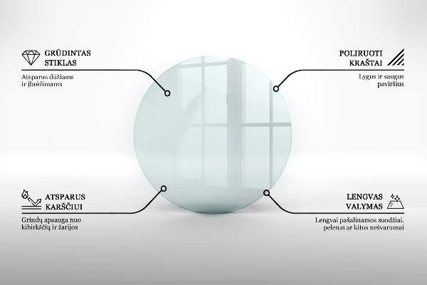 Sklenená podložka pod krbové kachle kruhová fi50 cm