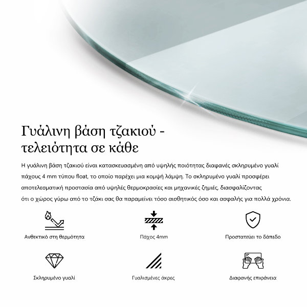 Sklenená podložka pod krbové kachle kruhová fi50 cm