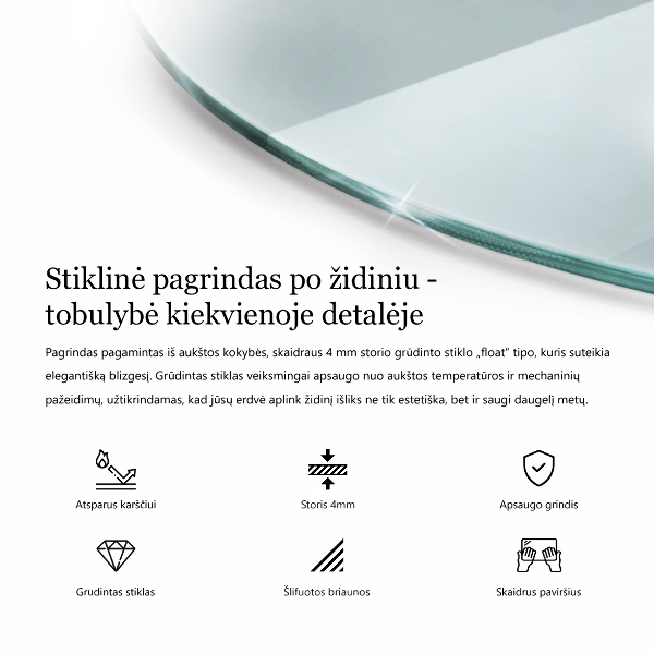 Sklo pod krb kruhový fi70 cm