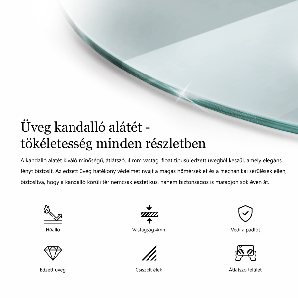 Sklo pod krb kruhový fi70 cm