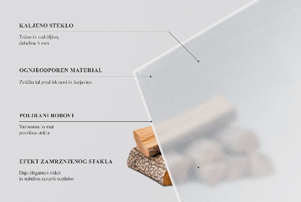 Okrúhla polopriehľadná podložka pod krb fi50 cm