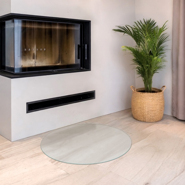 Okrúhla polopriehľadná podložka pod krb fi80 cm