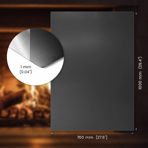 Podložka pod kachle z čierneho plechu 100x70 cm