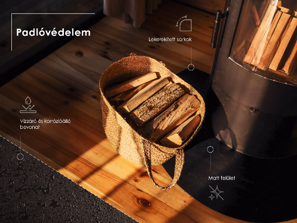 Podložka pod krbové kachle z čierneho plechu 100x80 cm