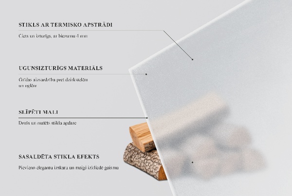 Obdĺžnikové polopriehľadné sklo pod krb 80x60 cm