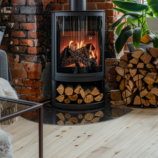 Sklenená podložka pod krb Textúra prírodného kameňa