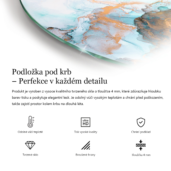 Sklenená podložka pod krbové kachle Vzory keramických dlaždíc