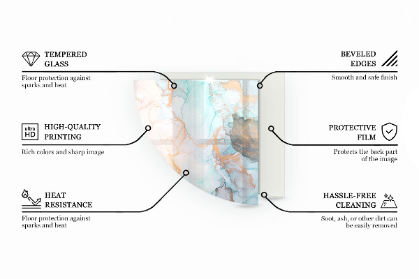 Podložka pod krbové kachle Elegantný mramorový vzor