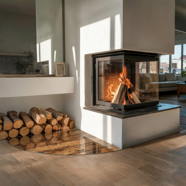 Podložka pod krbové kachle Drevená doska s obilím