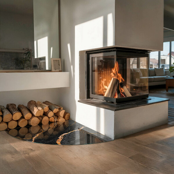 Podložka pod krbové kachle Elegantný mramor s žilami