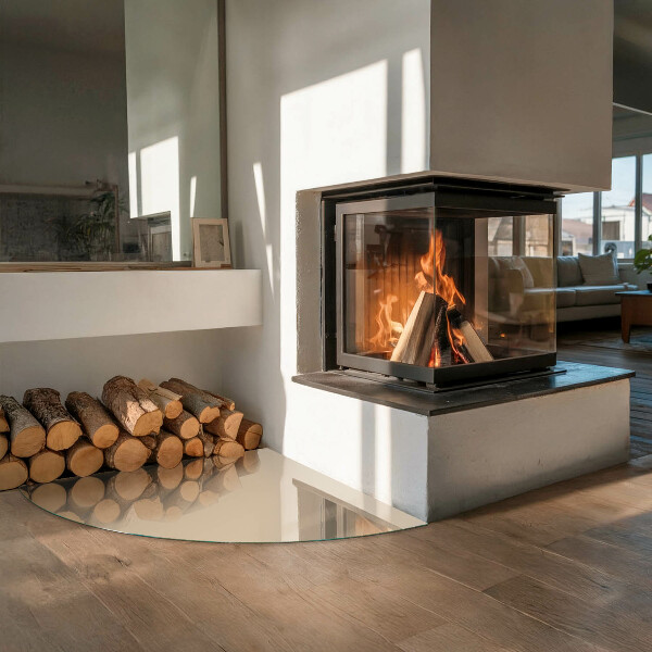 Sklenená podložka pod krb Farba béžová