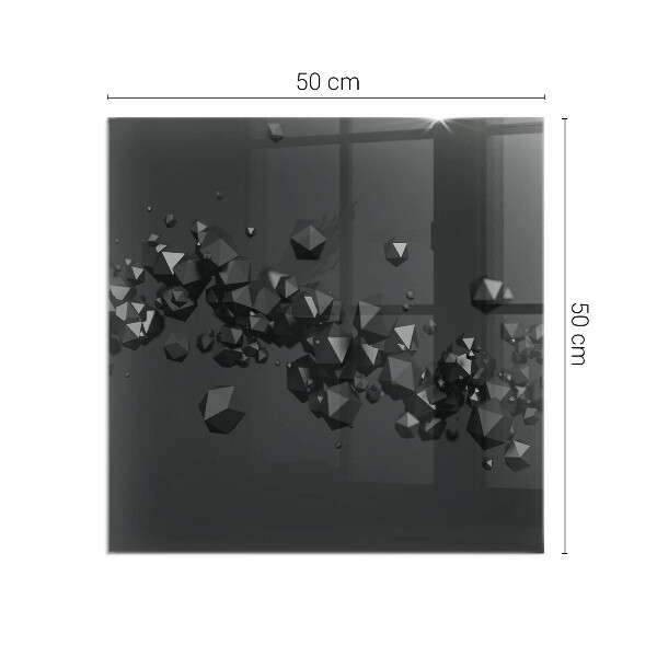 Štvorcová sklenená podložka pod krb Abstraktný oblak pevných látok