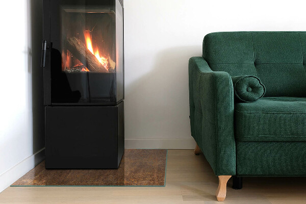 Štvorcová podložka pod krb Hrdzavá textúra na kove