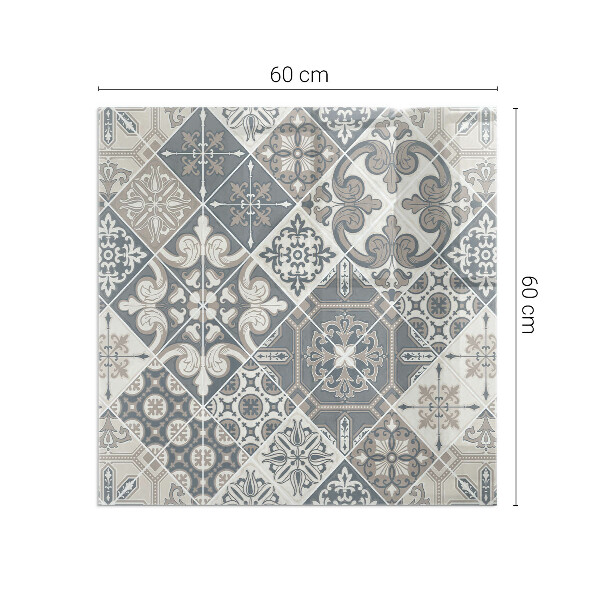 Štvorcová podložka pod krb Dekoratívny mozaikový vzor