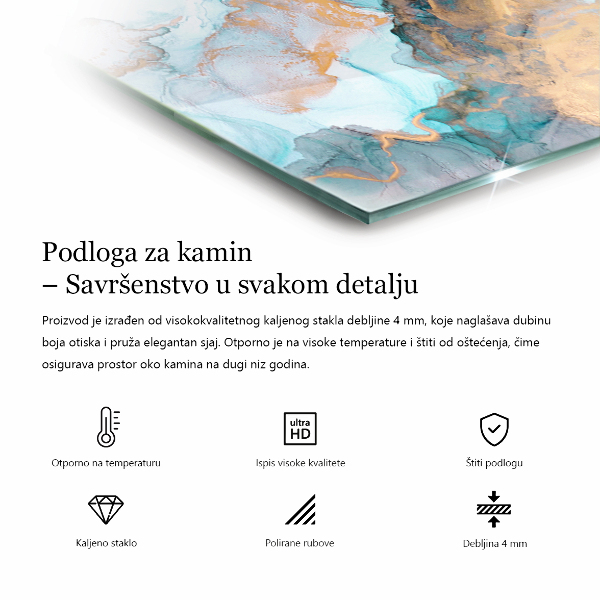 Štvorcová podložka pod krb Textúra surového betónu