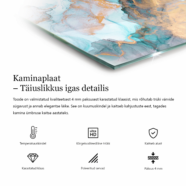 Štvorcová podložka pod kachle Geometria s drevom