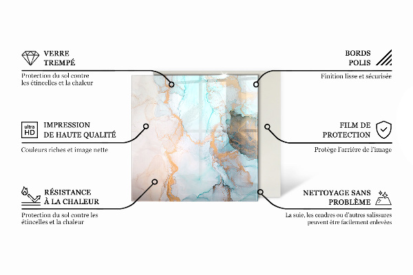 Štvorcová podložka pod kachle Geometria s drevom