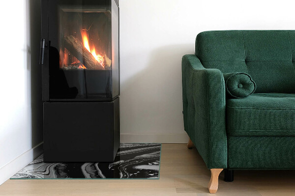 Štvorcová sklenená podložka pod krb Abstraktné vlny a čiary