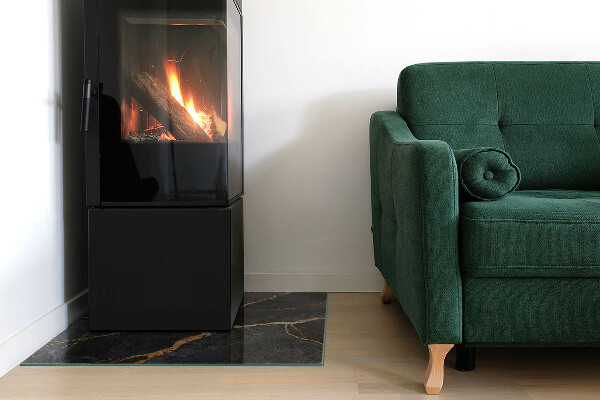 Štvorcová podložka pod kachle Elegantný mramor s žilami