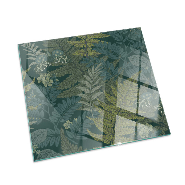 Štvorcová podložka pod krb Rastlinné motívy s motýľmi