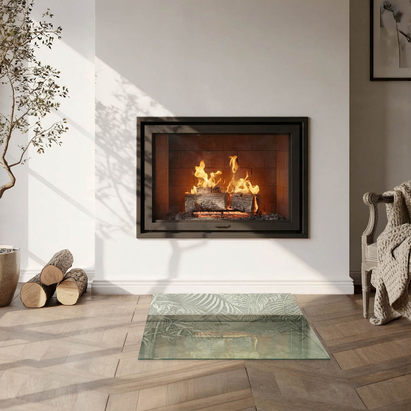 Štvorcová podložka pod kachle Tropické listy v pozadí