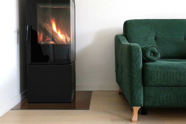 Štvorcová sklenená podložka pod krb Farba Hnedá