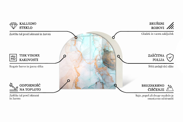 Sklo pod krb Elegantný mramor s žilami