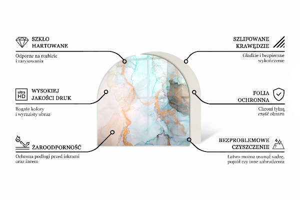Sklo pod krb Elegantný mramor s žilami