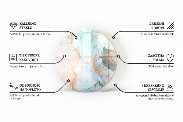 Okrúhle sklo pod krb Textúra prírodného kameňa
